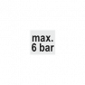 Bedrijfsdruk max. 6 bar