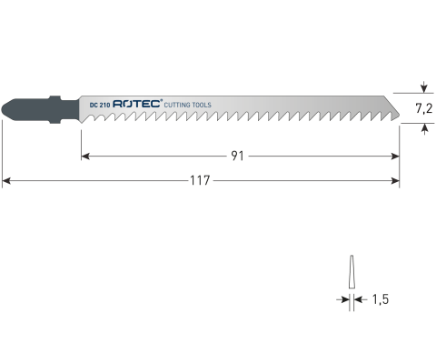 Rotec decoupeerzaagblad DC210