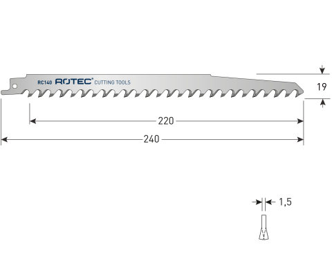 Rotec reciprozaagblad RC140