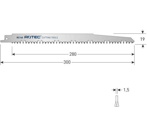 Rotec reciprozaagblad RC160