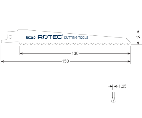 Rotec reciprozaagblad RC260