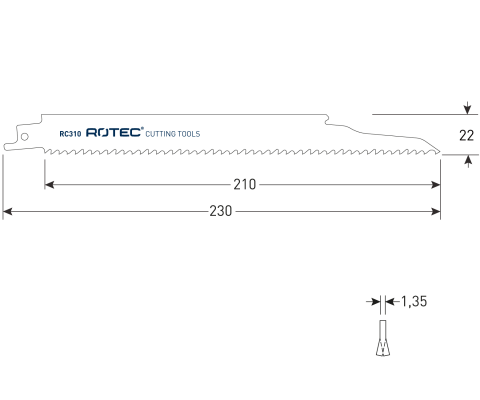 Rotec reciprozaagblad RC310