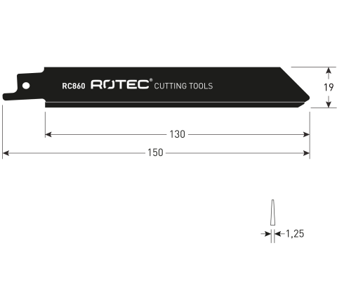 Rotec reciprozaagblad RC860