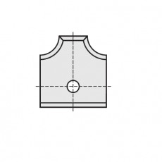 Wisselmessen 16 x 17,5 x 2 mm.  R= 3