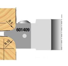 HM profielmes 25 x 24,8 x 2 mm. R 5 / R 10 - STARK (per stuk)