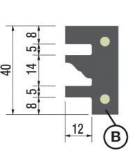 STARK HM profielmes 40 x 25 x 2 mm. type B (per stuk)