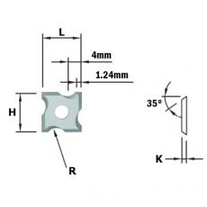 HM keermessen R=1, 10 stuks(voor 661.030.41)