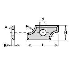 HM wisselmes 24 x 12 x 1,5 mm. R=6.4  (per stuk)