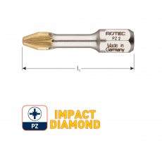 IMPACT bit PZ1 L30mm (Pozi), Diamond (10st.)