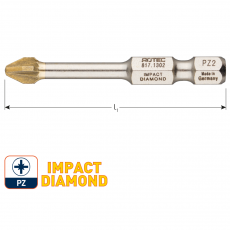 IMPACT bit PZ2 L50mm (Pozi), Diamond (5st.)