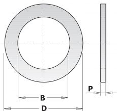 Reductiering voor zaagblad van asgat Ø20 naar ø15,87mm