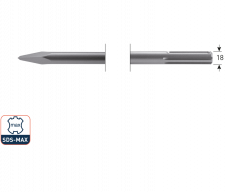 Rotec - SDS-max puntbeitel, L= 280 mm.