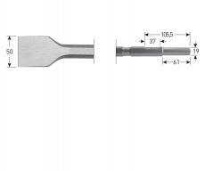 Rotec - spadebeitel 50 x 300 mm, 6-kant 21 mm. / Ø 19 x 61 mm.