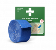 Cederroth soft foam bandage blauw 6 cm. x 4,5 m.