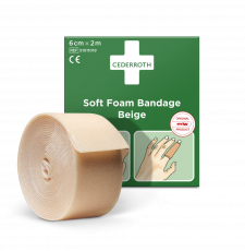 Cederroth soft foam bandage beige, 6 cm. x 2 m.