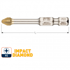 IMPACT bit PZ1 L50mm (Pozi), Diamond (5st.)