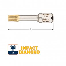 IMPACT Torx bit T15 L30mm., Diamond (10st.)