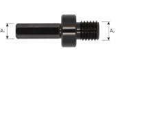 Rotec adapter van 6-knt. 9mm naar M14 (buitendraad)