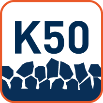 Korrelgrootte 50 (hoe hoger, hoe fijner de korrel)