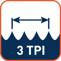 Tandsteek 3 TPI (tip tot tip)