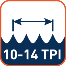 Variabele tandsteek 10-14 TPI (tanden per inch)