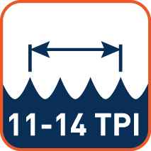 Variabele tandsteek 11-14 TPI (tanden per inch)