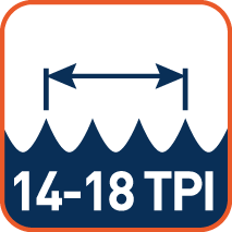 Variabele tandsteek 14-18 TPI (tanden per inch)