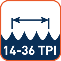 Variabele tandsteek 14-36 TPI (tanden per inch)