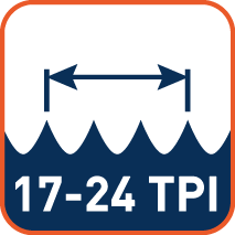 Variabele tandsteek 17-24 TPI (tanden per inch)