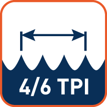 Variabele tandsteek 4-6 TPI (tanden per inch)