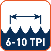 Variabele tandsteek 6-10 TPI (tanden per inch)