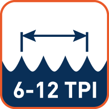 Variabele tandsteek 6-12 TPI (tanden per inch)